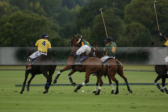 Maiz Dulce (green) v Las Esterellas (yellow) in the PSI Final polo match at Cowdray Park Polo Club on Ambersham 2 on Sunday 2013.09.08 www.polopictures.co.uk
