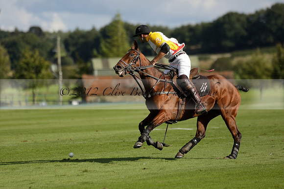Aryana (black) v Shoreline (yellow) in a Farewell Cup polo match played on Ambersham 5 at Cowdray Park Polo Club on Wednesday 18 September 2013. www.polopictures.co.uk