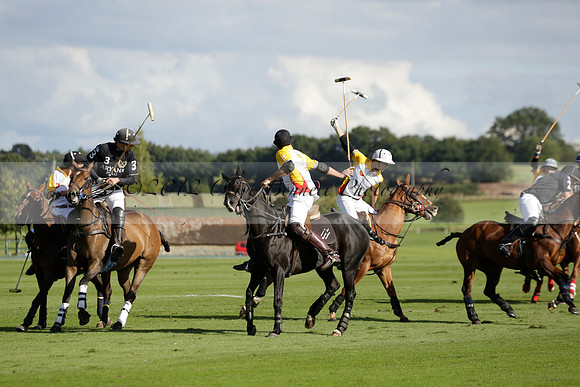 Aryana (black) v Shoreline (yellow) in a Farewell Cup polo match played on Ambersham 5 at Cowdray Park Polo Club on Wednesday 18 September 2013. www.polopictures.co.uk