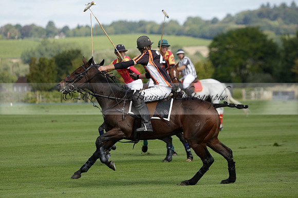 Four Quarters Black (black) v BHC (red) in a Autumn Cup polo match on Ambersham 2 at Cowdray Park Polo Club on Friday 20 September 2013 www.polopictures.co.uk