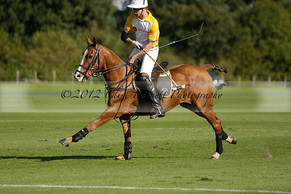 Aryana (black) v Shoreline (yellow) in a Farewell Cup polo match played on Ambersham 5 at Cowdray Park Polo Club on Wednesday 18 September 2013. www.polopictures.co.uk