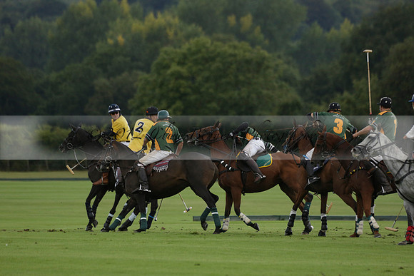 Maiz Dulce (green) v Las Esterellas (yellow) in the PSI Final polo match at Cowdray Park Polo Club on Ambersham 2 on Sunday 2013.09.08 www.polopictures.co.uk