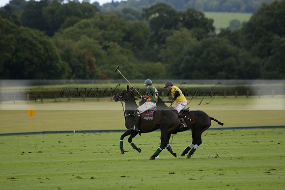 Maiz Dulce (green) v Las Esterellas (yellow) in the PSI Final polo match at Cowdray Park Polo Club on Ambersham 2 on Sunday 2013.09.08 www.polopictures.co.uk