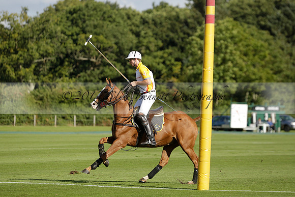 Aryana (black) v Shoreline (yellow) in a Farewell Cup polo match played on Ambersham 5 at Cowdray Park Polo Club on Wednesday 18 September 2013. www.polopictures.co.uk