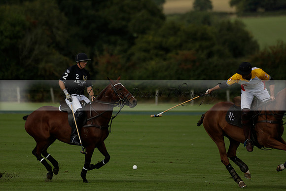 Aryana (black) v Shoreline (yellow) in a Farewell Cup polo match played on Ambersham 5 at Cowdray Park Polo Club on Wednesday 18 September 2013. www.polopictures.co.uk