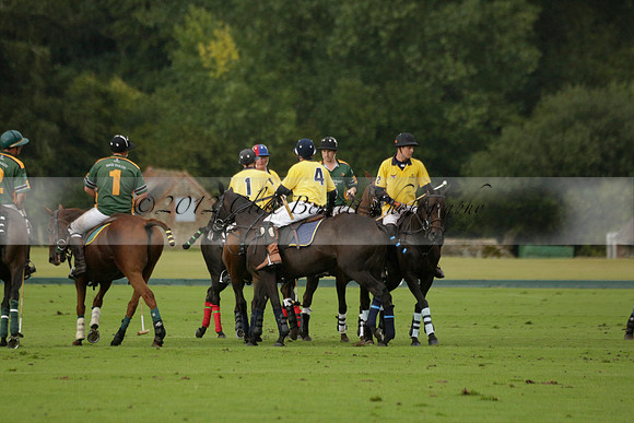 Maiz Dulce (green) v Las Esterellas (yellow) in the PSI Final polo match at Cowdray Park Polo Club on Ambersham 2 on Sunday 2013.09.08 www.polopictures.co.uk