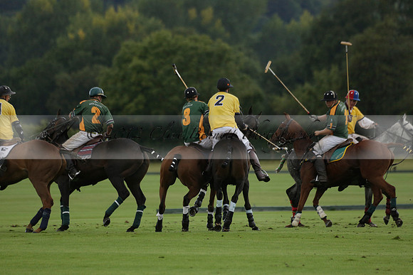 Maiz Dulce (green) v Las Esterellas (yellow) in the PSI Final polo match at Cowdray Park Polo Club on Ambersham 2 on Sunday 2013.09.08 www.polopictures.co.uk