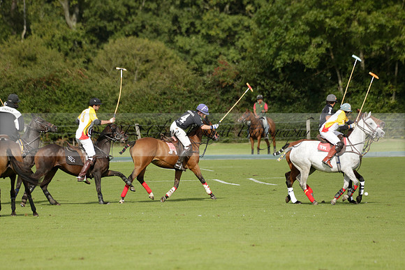 Aryana (black) v Shoreline (yellow) in a Farewell Cup polo match played on Ambersham 5 at Cowdray Park Polo Club on Wednesday 18 September 2013. www.polopictures.co.uk