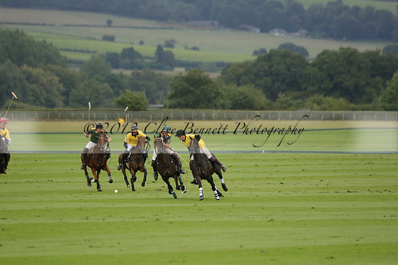 Maiz Dulce (green) v Las Esterellas (yellow) in the PSI Final polo match at Cowdray Park Polo Club on Ambersham 2 on Sunday 2013.09.08 www.polopictures.co.uk