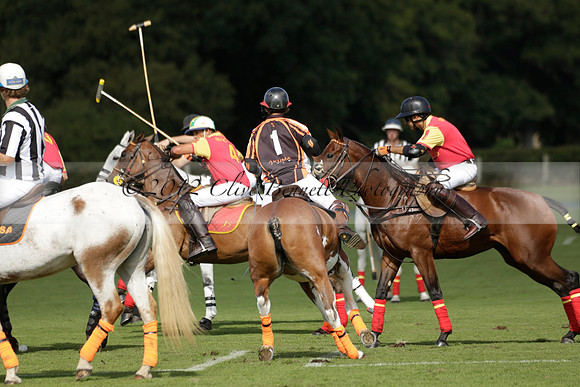 Four Quarters Black (black) v BHC (red) in a Autumn Cup polo match on Ambersham 2 at Cowdray Park Polo Club on Friday 20 September 2013 www.polopictures.co.uk