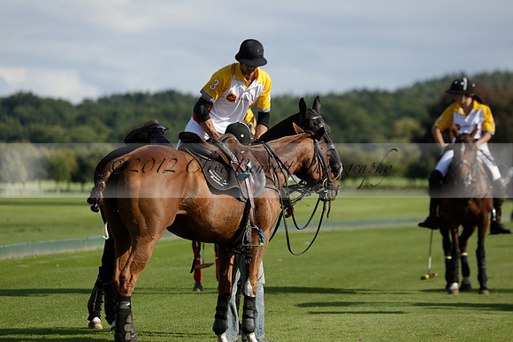 Aryana (black) v Shoreline (yellow) in a Farewell Cup polo match played on Ambersham 5 at Cowdray Park Polo Club on Wednesday 18 September 2013. www.polopictures.co.uk