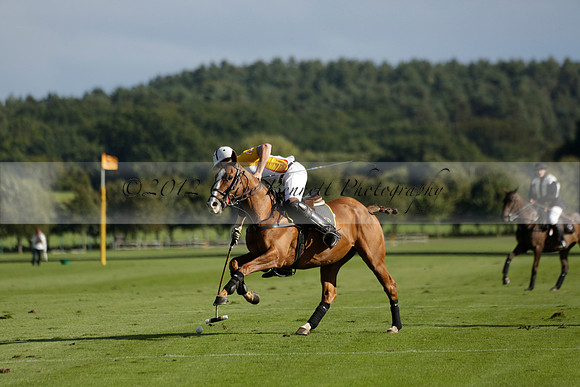 Aryana (black) v Shoreline (yellow) in a Farewell Cup polo match played on Ambersham 5 at Cowdray Park Polo Club on Wednesday 18 September 2013. www.polopictures.co.uk