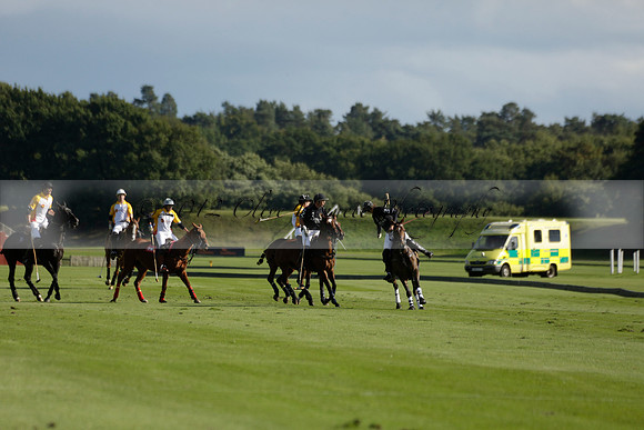 Aryana (black) v Shoreline (yellow) in a Farewell Cup polo match played on Ambersham 5 at Cowdray Park Polo Club on Wednesday 18 September 2013. www.polopictures.co.uk