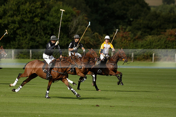 Aryana (black) v Shoreline (yellow) in a Farewell Cup polo match played on Ambersham 5 at Cowdray Park Polo Club on Wednesday 18 September 2013. www.polopictures.co.uk