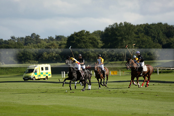 Aryana (black) v Shoreline (yellow) in a Farewell Cup polo match played on Ambersham 5 at Cowdray Park Polo Club on Wednesday 18 September 2013. www.polopictures.co.uk