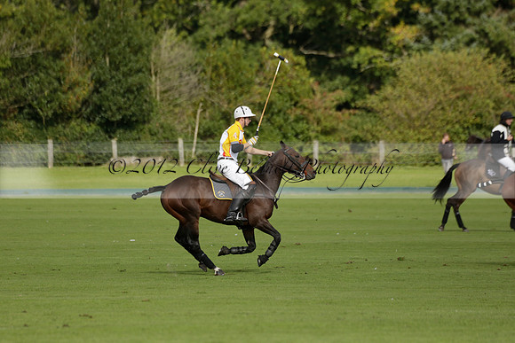 Aryana (black) v Shoreline (yellow) in a Farewell Cup polo match played on Ambersham 5 at Cowdray Park Polo Club on Wednesday 18 September 2013. www.polopictures.co.uk