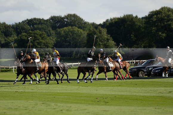 Aryana (black) v Shoreline (yellow) in a Farewell Cup polo match played on Ambersham 5 at Cowdray Park Polo Club on Wednesday 18 September 2013. www.polopictures.co.uk
