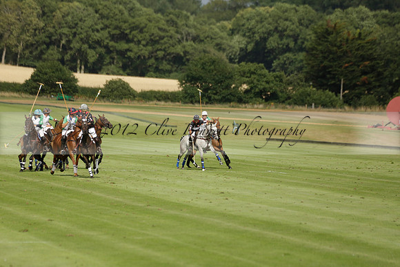 Jaeger Le Coultre (black)  v Wairakei Pastoral (white) in a Jaeger Le Coultre Holden White Cup polo match played on 29 July 2013 at Cowdray Park Polo Club on Brooksfieldwww.polopictures.co.uk