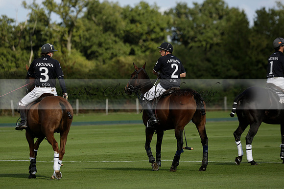 Aryana (black) v Shoreline (yellow) in a Farewell Cup polo match played on Ambersham 5 at Cowdray Park Polo Club on Wednesday 18 September 2013. www.polopictures.co.uk