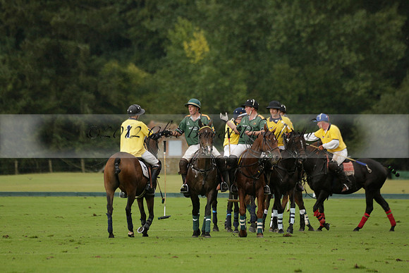 Maiz Dulce (green) v Las Esterellas (yellow) in the PSI Final polo match at Cowdray Park Polo Club on Ambersham 2 on Sunday 2013.09.08 www.polopictures.co.uk