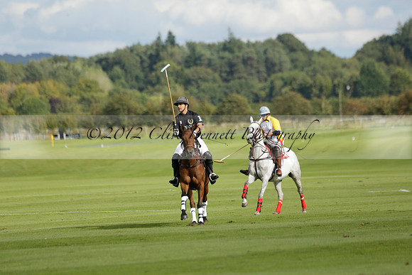 Aryana (black) v Shoreline (yellow) in a Farewell Cup polo match played on Ambersham 5 at Cowdray Park Polo Club on Wednesday 18 September 2013. www.polopictures.co.uk
