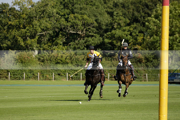 Aryana (black) v Shoreline (yellow) in a Farewell Cup polo match played on Ambersham 5 at Cowdray Park Polo Club on Wednesday 18 September 2013. www.polopictures.co.uk