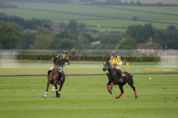 Maiz Dulce (green) v Las Esterellas (yellow) in the PSI Final polo match at Cowdray Park Polo Club on Ambersham 2 on Sunday 2013.09.08 www.polopictures.co.uk