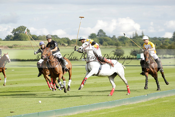 Aryana (black) v Shoreline (yellow) in a Farewell Cup polo match played on Ambersham 5 at Cowdray Park Polo Club on Wednesday 18 September 2013. www.polopictures.co.uk