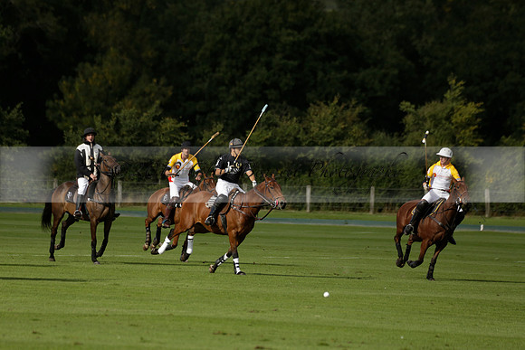 Aryana (black) v Shoreline (yellow) in a Farewell Cup polo match played on Ambersham 5 at Cowdray Park Polo Club on Wednesday 18 September 2013. www.polopictures.co.uk