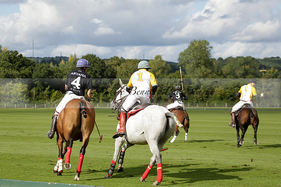 Aryana (black) v Shoreline (yellow) in a Farewell Cup polo match played on Ambersham 5 at Cowdray Park Polo Club on Wednesday 18 September 2013. www.polopictures.co.uk