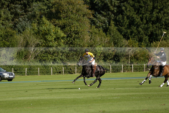 Aryana (black) v Shoreline (yellow) in a Farewell Cup polo match played on Ambersham 5 at Cowdray Park Polo Club on Wednesday 18 September 2013. www.polopictures.co.uk