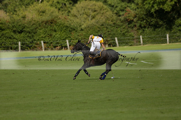 Aryana (black) v Shoreline (yellow) in a Farewell Cup polo match played on Ambersham 5 at Cowdray Park Polo Club on Wednesday 18 September 2013. www.polopictures.co.uk