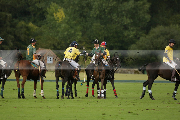 Maiz Dulce (green) v Las Esterellas (yellow) in the PSI Final polo match at Cowdray Park Polo Club on Ambersham 2 on Sunday 2013.09.08 www.polopictures.co.uk