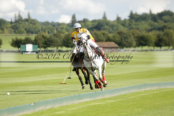 Aryana (black) v Shoreline (yellow) in a Farewell Cup polo match played on Ambersham 5 at Cowdray Park Polo Club on Wednesday 18 September 2013. www.polopictures.co.uk