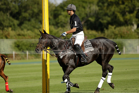 Aryana (black) v Shoreline (yellow) in a Farewell Cup polo match played on Ambersham 5 at Cowdray Park Polo Club on Wednesday 18 September 2013. www.polopictures.co.uk