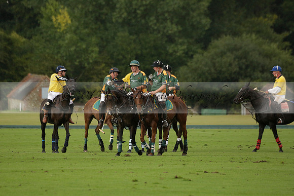 Maiz Dulce (green) v Las Esterellas (yellow) in the PSI Final polo match at Cowdray Park Polo Club on Ambersham 2 on Sunday 2013.09.08 www.polopictures.co.uk