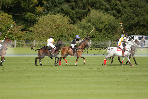 Aryana (black) v Shoreline (yellow) in a Farewell Cup polo match played on Ambersham 5 at Cowdray Park Polo Club on Wednesday 18 September 2013. www.polopictures.co.uk