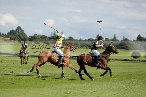 Aryana (black) v Shoreline (yellow) in a Farewell Cup polo match played on Ambersham 5 at Cowdray Park Polo Club on Wednesday 18 September 2013. www.polopictures.co.uk