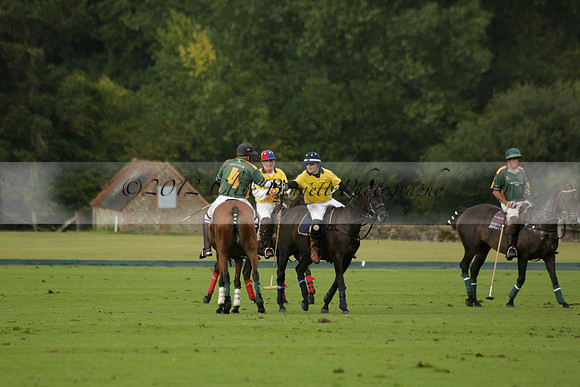 Maiz Dulce (green) v Las Esterellas (yellow) in the PSI Final polo match at Cowdray Park Polo Club on Ambersham 2 on Sunday 2013.09.08 www.polopictures.co.uk
