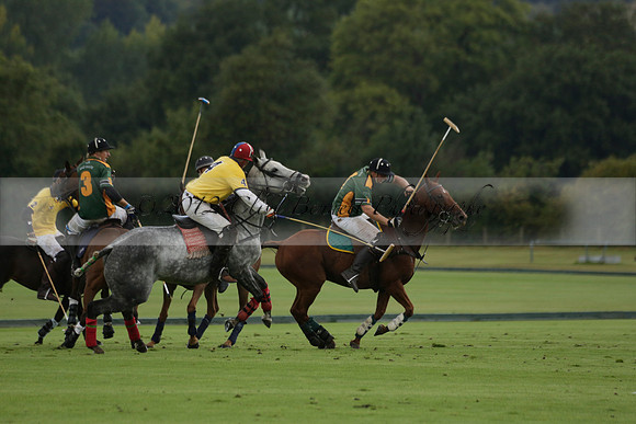 Maiz Dulce (green) v Las Esterellas (yellow) in the PSI Final polo match at Cowdray Park Polo Club on Ambersham 2 on Sunday 2013.09.08 www.polopictures.co.uk