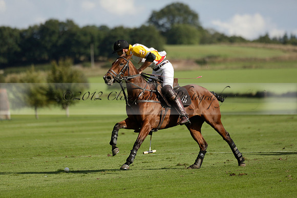 Aryana (black) v Shoreline (yellow) in a Farewell Cup polo match played on Ambersham 5 at Cowdray Park Polo Club on Wednesday 18 September 2013. www.polopictures.co.uk