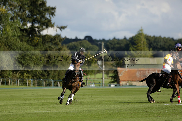 Aryana (black) v Shoreline (yellow) in a Farewell Cup polo match played on Ambersham 5 at Cowdray Park Polo Club on Wednesday 18 September 2013. www.polopictures.co.uk