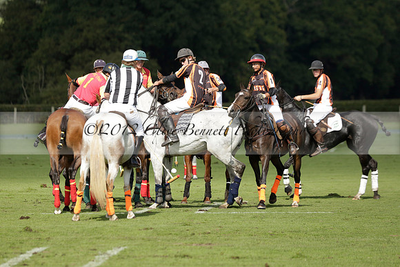 Four Quarters Black (black) v BHC (red) in a Autumn Cup polo match on Ambersham 2 at Cowdray Park Polo Club on Friday 20 September 2013 www.polopictures.co.uk