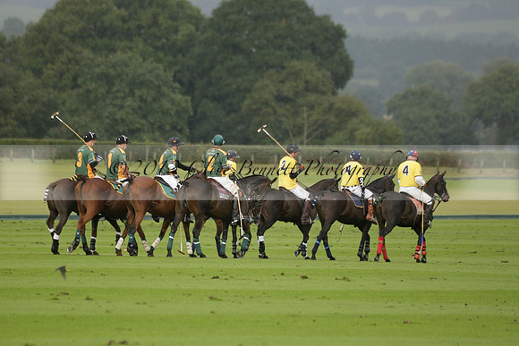 Maiz Dulce (green) v Las Esterellas (yellow) in the PSI Final polo match at Cowdray Park Polo Club on Ambersham 2 on Sunday 2013.09.08 www.polopictures.co.uk