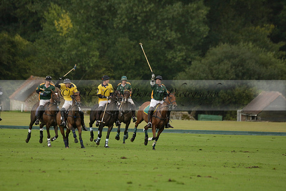 Maiz Dulce (green) v Las Esterellas (yellow) in the PSI Final polo match at Cowdray Park Polo Club on Ambersham 2 on Sunday 2013.09.08 www.polopictures.co.uk
