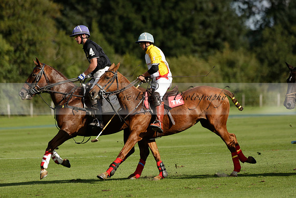 Aryana (black) v Shoreline (yellow) in a Farewell Cup polo match played on Ambersham 5 at Cowdray Park Polo Club on Wednesday 18 September 2013. www.polopictures.co.uk