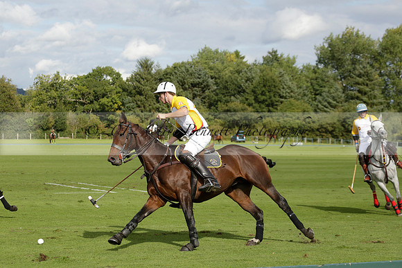 Aryana (black) v Shoreline (yellow) in a Farewell Cup polo match played on Ambersham 5 at Cowdray Park Polo Club on Wednesday 18 September 2013. www.polopictures.co.uk