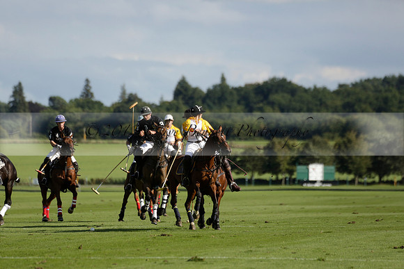 Aryana (black) v Shoreline (yellow) in a Farewell Cup polo match played on Ambersham 5 at Cowdray Park Polo Club on Wednesday 18 September 2013. www.polopictures.co.uk