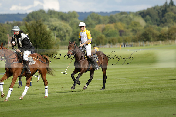 Aryana (black) v Shoreline (yellow) in a Farewell Cup polo match played on Ambersham 5 at Cowdray Park Polo Club on Wednesday 18 September 2013. www.polopictures.co.uk