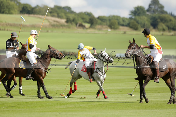 Aryana (black) v Shoreline (yellow) in a Farewell Cup polo match played on Ambersham 5 at Cowdray Park Polo Club on Wednesday 18 September 2013. www.polopictures.co.uk